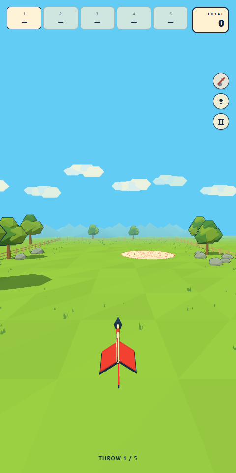 Lawn Darts portrait gameplay, ready to throw.